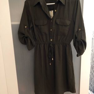 Khaki Shirt Dress